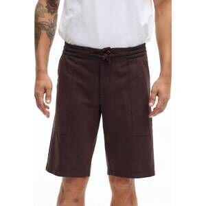 NEW EUROPEAN CULTURE fleece trouser shorts in chocolate brown